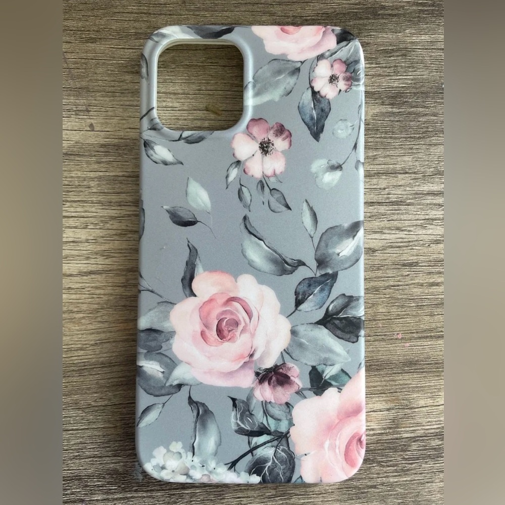 Floral Phone Case - Gray and Pink